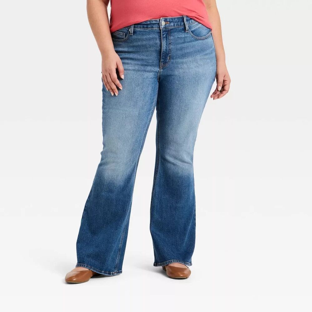 Women's High-Rise Vintage Flare Jeans - Ava & Viv™ Medium Wash 24